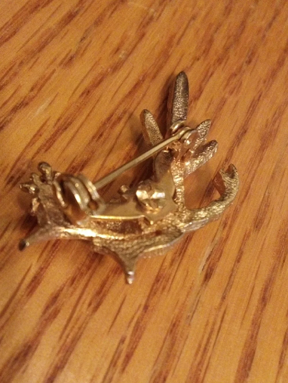 Gold Bird Brooch Pin with Ruby Accent - Elegant Bird Jewelry
